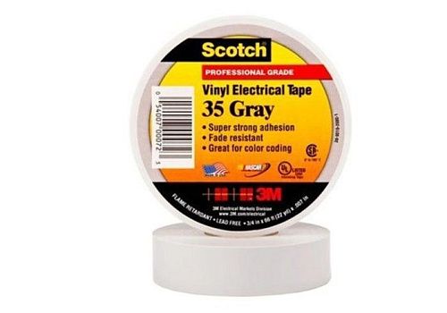 Изолента ПВХ 19ммх20м высшего класса (серая) Scotch 35 3М