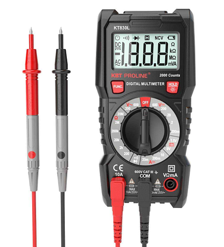 Мультиметр цифровой  KT 830L с True RMS серия PROLINE (КВТ)