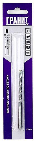 Сверло ударное по бетону 8х120/80мм ГРАНИТ (308120)