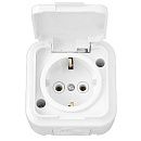 Розетка ОУ с заземлением IP54 (белый) Пралеска Аква