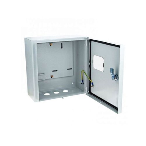 Щит учета навесной ЩУ-1 9 модулей + 1ф счетчик 305х300х170мм без сальников Øотв.32мм IP54 MECAS