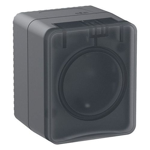 Розетка ОУ с заземлением с защитными шторками 16А IP54 (антрацит) AtlasDesign Profi54 SE