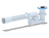 Сифон для душевого поддона регулируемый 1 1/2"х40 с гибкой трубой 40х50 АНИ пласт E215