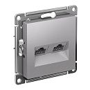 Розетка 2-я PC RJ45+RJ45 категория 5е (алюминий) ATLASDESIGN SE