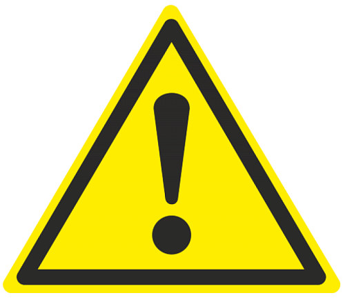 Знак самоклеящийся: Внимание. Опасность (200х200х200мм)