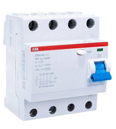 Устройство защитного отключения 4п 40А 30мА тип AC F204 AC-40/0.03 ABB ФЛ