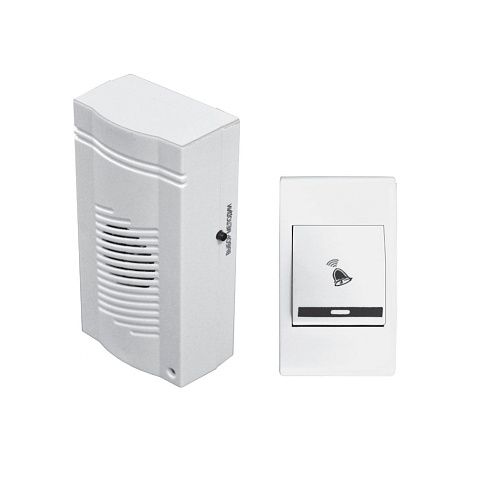 Звонок беспроводной Комфорт КМ-01Б 32 мелодии дальность 100м 2АААх1.5В с кнопкой (белый) Тритон