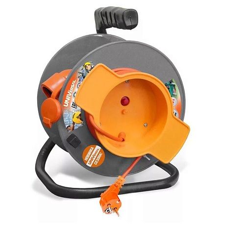 Удлинитель на катушке У10-027 термо 1 гнездо 40м ПВС 3х1.0 с/з 2200Вт 10А UNIVersal