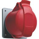 Розетка 416RU6 16A 3P+N+E IP44 6ч панельная с прямым унифицированным фланцем ABB