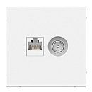Розетка 2-я ТВ + компьютерная RJ45. кат. 5Е (белый) ARTGALLERY SE Розетка 2-я ТВ + компьютерная RJ45. кат. 5Е (белый) ARTGALLERY SE