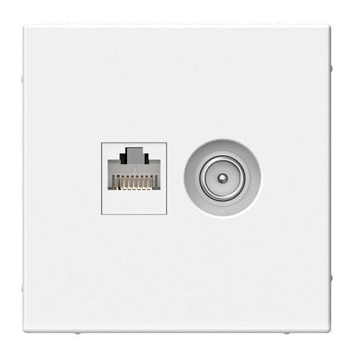 Розетка 2-я ТВ + компьютерная RJ45. кат. 5Е (белый) ARTGALLERY SE