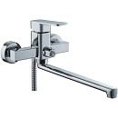 Смеситель для ванны картридж 35мм длинный излив дивертор в корпусе LEDEME L2233 (Гарантия 5 лет)