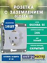 Розетка с заземлением (белый) GLOSSA SE