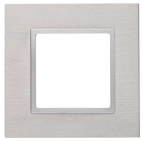 ЭРА Рамка на 1 пост металл (алюминий+алюм) (Elegance) 14-5201-03