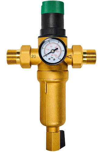 Фильтр 10 мкм с редуктором 1.5 - 6 бар на горячую воду DN20 FR06-3/4H Хит Комплект