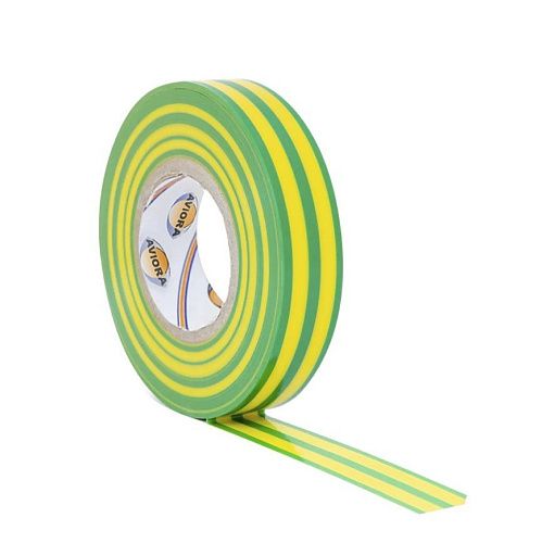 Изолента ПВХ 19ммх20м от -50˚С до +80˚С (желто-зеленая) AVIORA
