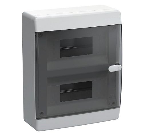 Корпус пласт. UNION Compact ЩРН-П-18 IP41 с N/PE-9/9 (прозрачная черная дверь) IP41 (ИЭК) (4)