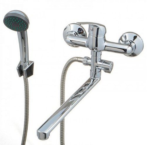 Смеситель ванна Ex-Promt Simple картридж д.35 мм длинный излив 300 мм Ex131.3-04 (Гарантия 5 лет)