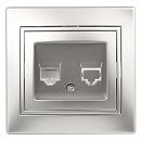 Розетка PC RJ45 (алюминий) Intro Solo ЭРА (4-303-03)