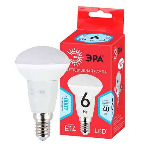 Лампа светодиодная рефлектор R50-6W-840-E14 R R50 6Вт 4000К 480Лм Е14 серия RED LINE (1 год) ЭРА