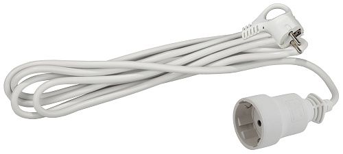 Удлинитель UX-1е-5m 1 гнездо 5.0м с/з (белый) ПВС 3x0.75мм ЭРА