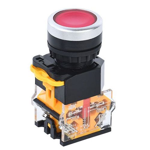 Кнопка D8-11T Ø22мм 1з+1р с фиксацией красная ИЭК