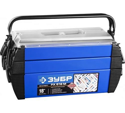 Металлический ящик для инструментов Профессионал ДОКА-18 454 х 210 х 230 мм ЗУБР 38163-18
