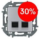 Розетка 2-я RJ45 категория 5 UTP (алюминий) INSPIRIA Legrand/Daccord (673837)