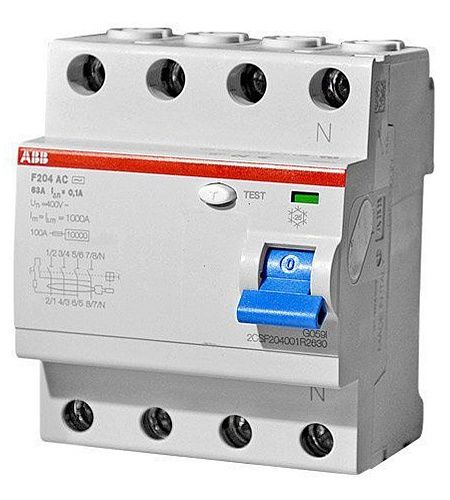 Устройство защитного отключения 4п 63А 30мА тип AC F204 AC-63/0.03 ABB ФЛ