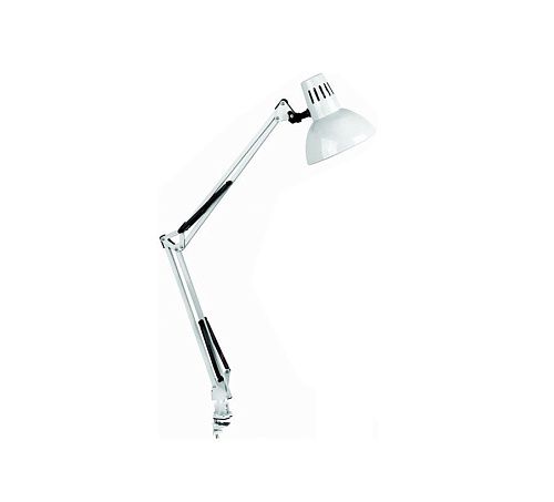 Настольный светильник KD-312 C01 60Вт Е27 струбцина Camelion белый