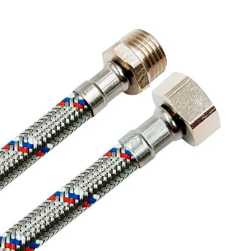 Подводка для воды 1/2"  100 см в/н (нерж. сталь) Ростерм