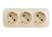 Розетка 3-я с заземлением с защитными шторками IP20 (слоновая кость) Quteo Legrand (782248)