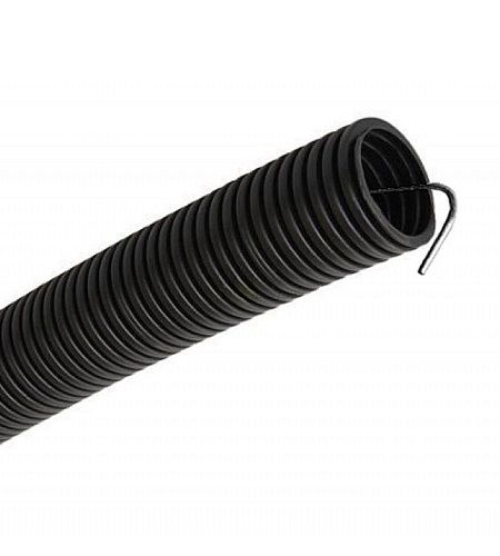 Труба гофрированная трудногорючая ПНД 20мм FRHF (темно-серая) с зондом легкая Ruvinil