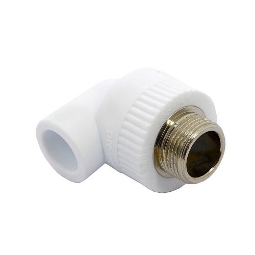 Угольник PP-R комбинированный НР 20-3/4" (белый) PROAQUA