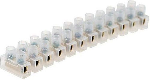 Колодка клеммная винтовая 12 пар сечение 10мм2 10А (белый) PE REXANT