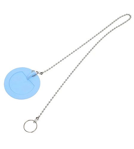 Пробка для ванны (раковины) ГОЛУБАЯ c цепочкой из нерж.стали 45 см MPF MP-У