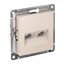 Розетка 2-я PC RJ45+RJ45 категория 5е (бежевый) ATLASDESIGN SE