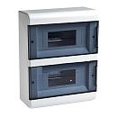 Бокс навесной 2ряда 18 мод. 225×323×94мм с N/PE-10/10 2 прозрачные двери IP40 (белый) ТУСО Ruvinil (68018) Бокс навесной 2ряда 18 мод. 225×323×94мм с N/PE-10/10 2 прозрачные двери IP40 (белый) ТУСО Ruvinil (68018)