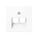Накладка 2м наклонной телефонной/компьютерной розетки (подходит к серии ECO Profi) AS 500 (белый) JUNG Накладка 2м наклонной телефонной/компьютерной розетки (подходит к серии ECO Profi) AS 500 (белый) JUNG