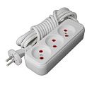 Удлинитель 3 гнезда 3.0м (белый) Премиум UNIVersal