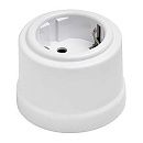 Розетка с заземлением ø65х48мм керамика (белый) Лизетта BIRONI