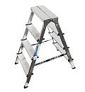 Стремянка алюминиевая двухсторонняя 4 ступени 86см ALUMET (А7204)