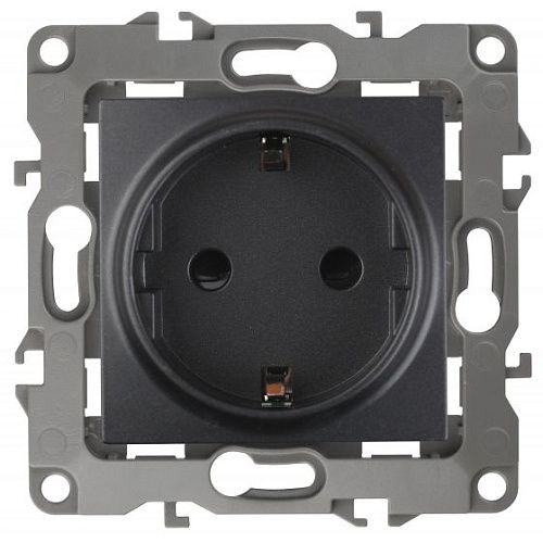 Розетка 2P+E Schuko 16A (антрацит) Эра12 ЭРА (12-2101-05) 