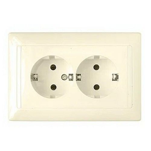 Розетка СУ 2-я с заземлением (бежевый) СТИЛЬ BYLECTRICA