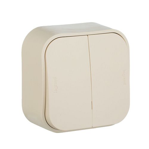 Выключатель 2кл 10А IP20 (слоновая кость) Quteo Legrand/Daccord (782232)