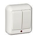 Выключатель ОУ 2кл с подсветкой (белый) ПРИМА SE Выключатель ОУ 2кл с подсветкой (белый) ПРИМА SE