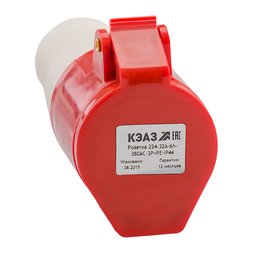 Розетка 224-32А-6h-380AC-3P+PE-IP44 кабельная КЭАЗ