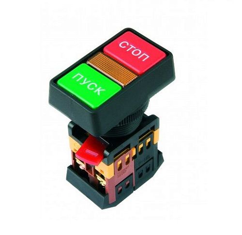 Кнопка PPBB-30N "Пуск-Стоп" Ø30мм неон 240В 1з+1р ИЭК