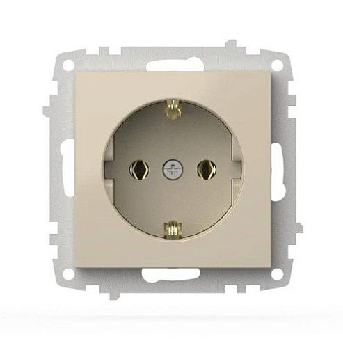 Розетка с заземлением без рамки (крем) TRELB Zena АВВ