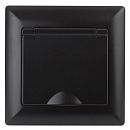 Розетка 2P+E Schuko с крышкой 16А (антрацит) Intro Solo ЭРА (4-203-05)